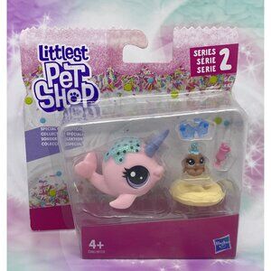 Littlest Pet Shop NIB 2-48 Ambrosia Narwhalz & 2-49 Cannoli Crabbley New Sealed